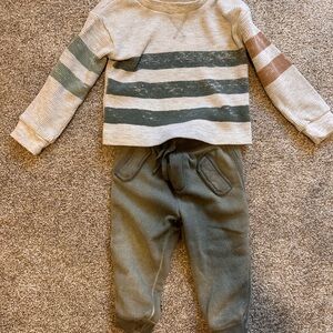 Splendid Kids' Green and Brown Striped Set